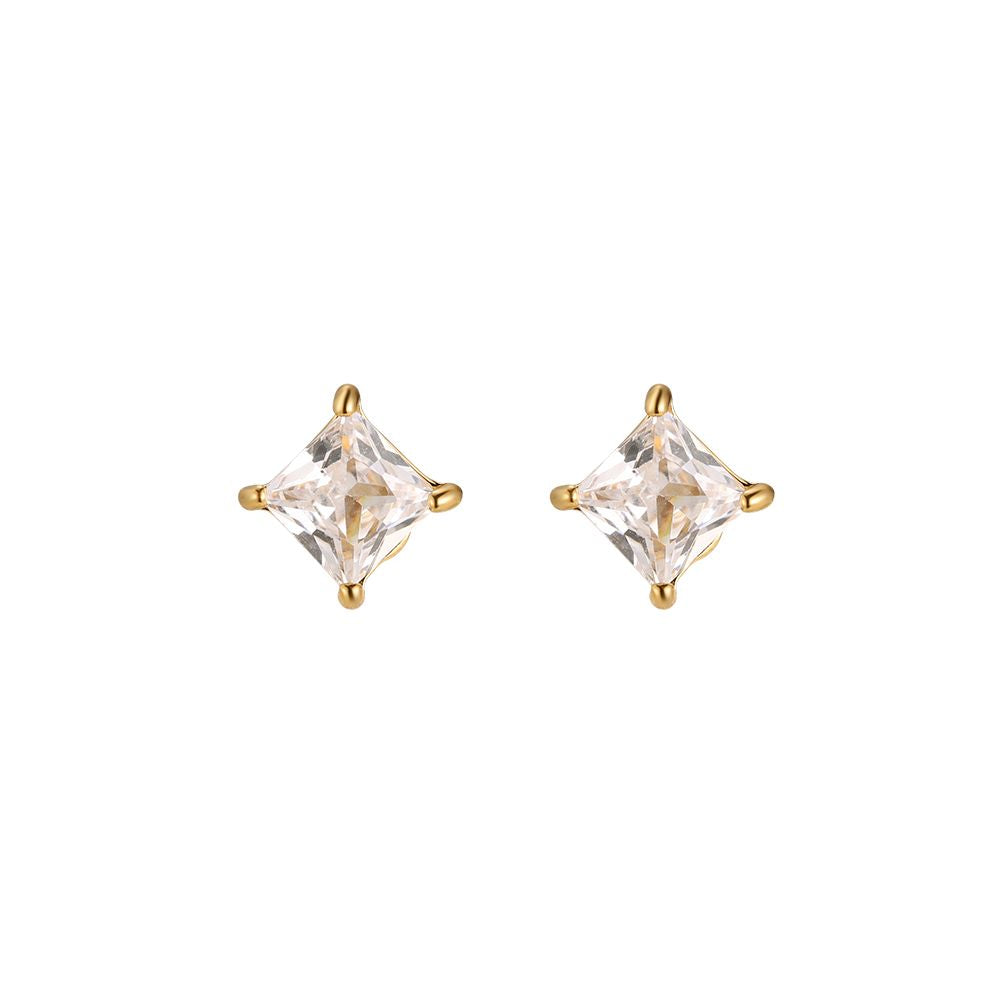 Diamond Square Stud Earrings