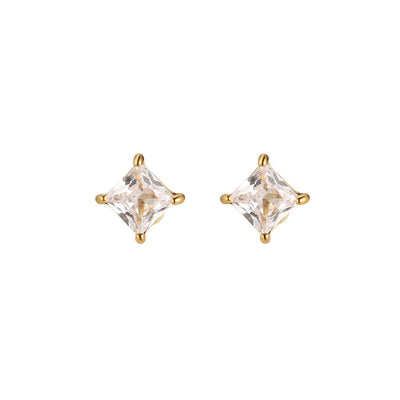 Diamond Square Stud Earrings