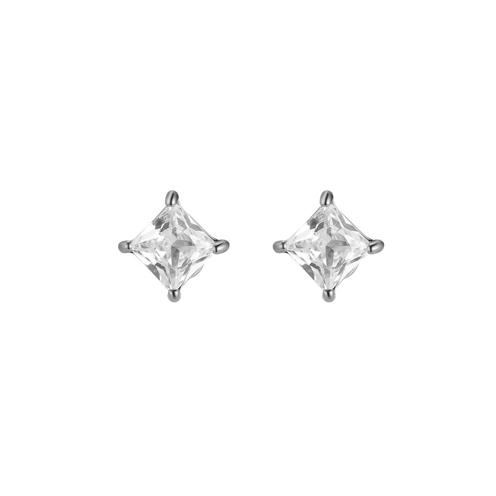 Diamond Square Stud Earrings