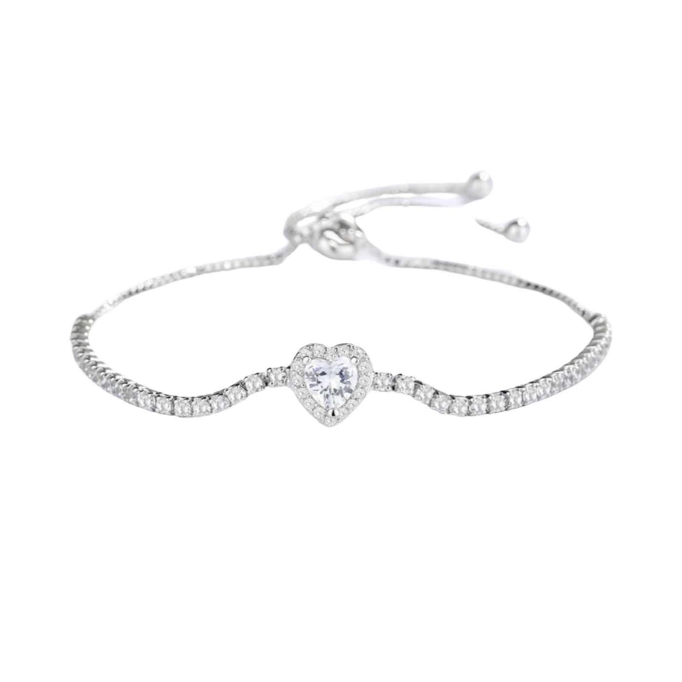 Bracciale con diamanti a cuore