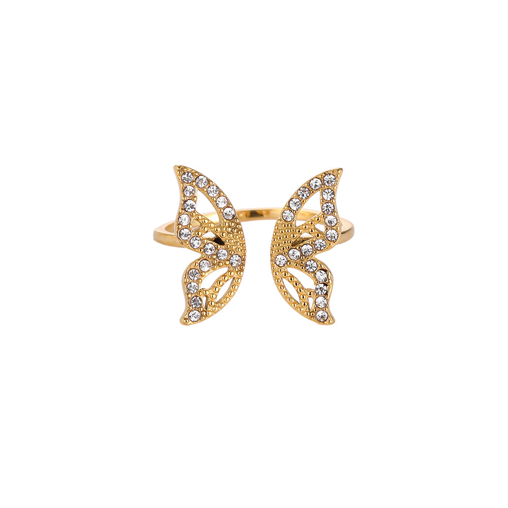 Diamond Butterfly Wings Ring