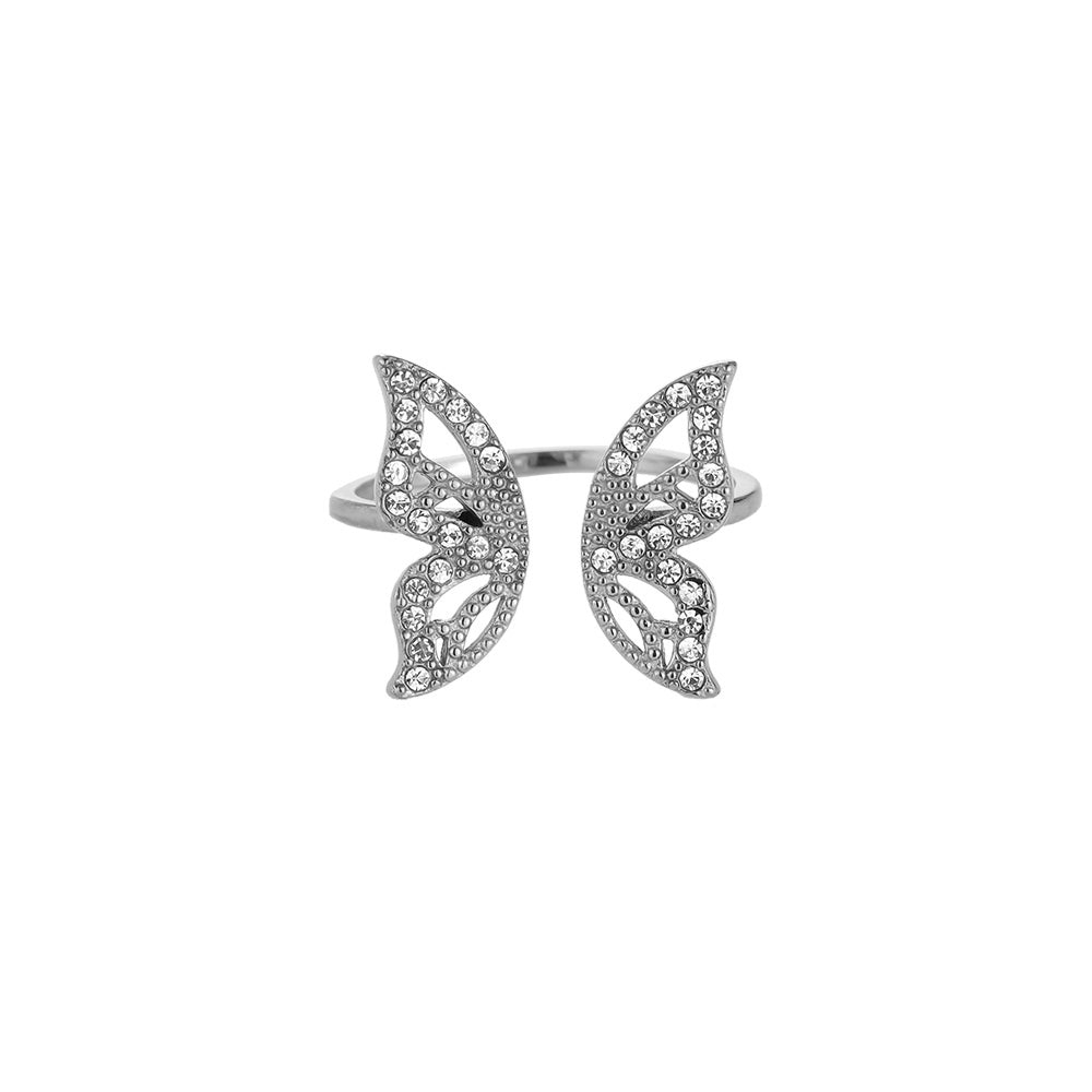 Diamond Butterfly Wings Ring