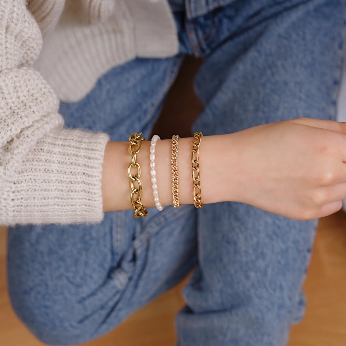 Textured Chain Armband - Schoder's -